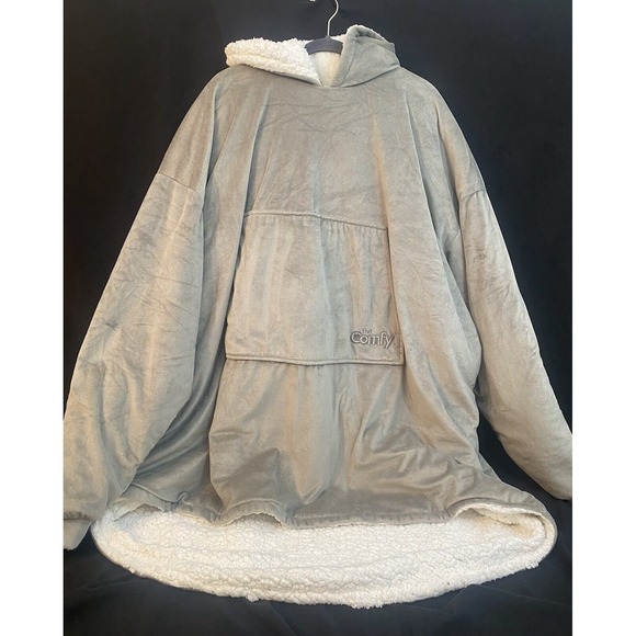 The Comfy‎ Original Grey Wearable Hoodie Blanket Oversized Sherpa Lined - Picture 1 of 4